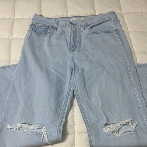 Light Blue Distressed Women's Jeans